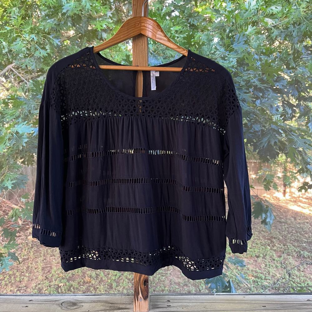 Seafolly Australia Women's Black Pleated Crop Top Size S